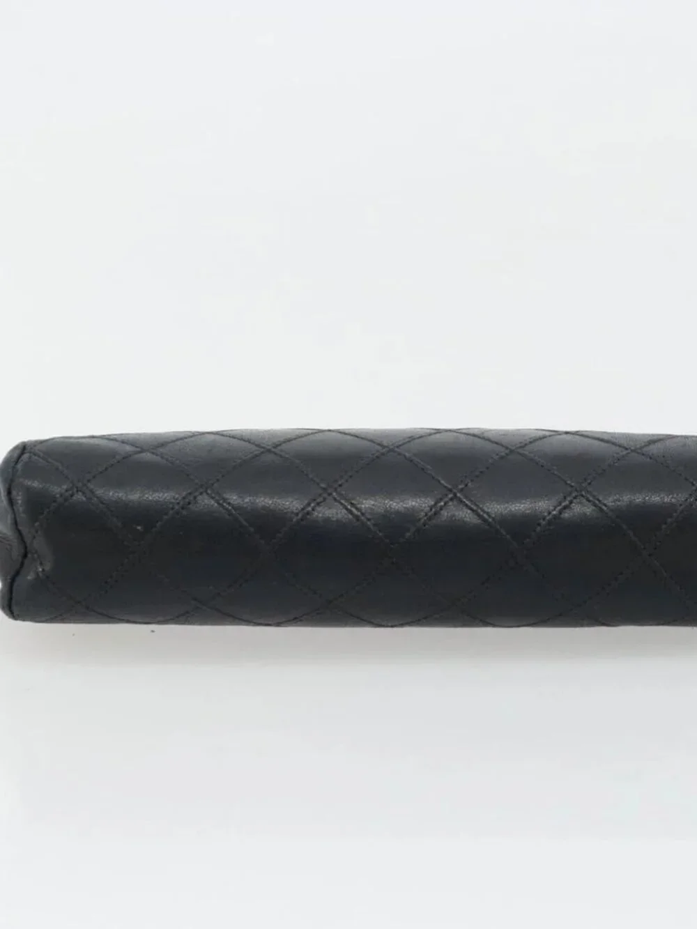 CHANEL Pouch Lamb Skin Black CC Auth 47074